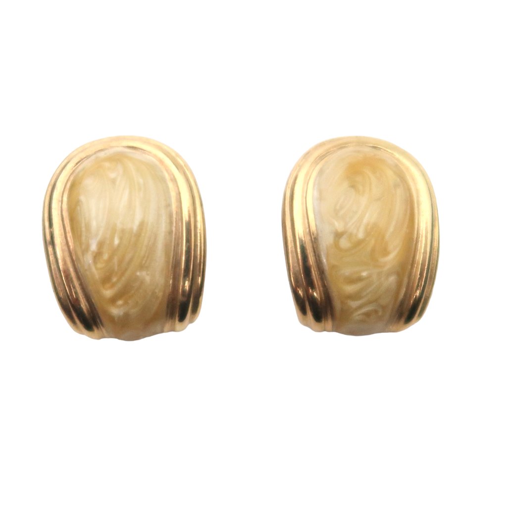 Vtg 90s Enamel Dome Earrings